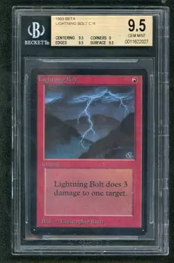 1993 Magic the Gathering Beta Lightning Bolt BGS GEM MT 9.5 - Image 1