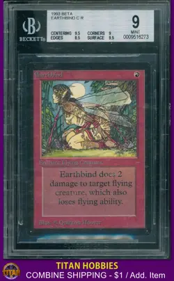 1993 MTG Magic The Gathering -Beta- Earthbind C R BGS 9 MINT - Image 1