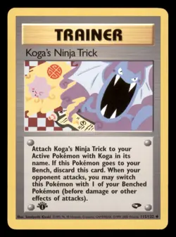 Lightly Played Koga's Ninja Trick 115/132 1st Edition Gym Challenge Uncommon - Image 1