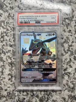 Pokemon TCG: Rayquaza GX Shiny Promo Hidden Fates 177a PSA 9 MINT - New Cert! - Image 1