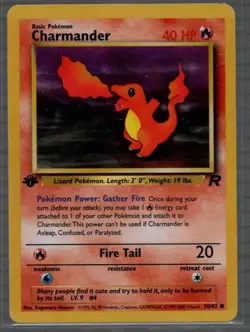 CHARMANDER # 50/82 FIRST EDITION NON HOLO POKEMON CARD - LP - Image 1