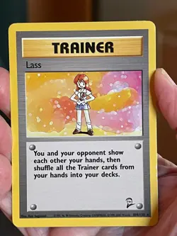 POKEMON LASS 104/130 RARE BASE SET 2 DM CARD - Image 1
