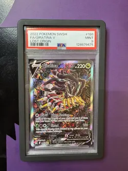 Pokemon 2022 TCG Giratina v Card PSA 9, 186/196, FA/ALT Art, Lost Origin - Image 1