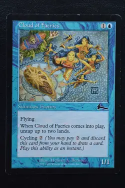 Magic The Gathering MTG CLOUD OF FAERIES Urza's Legacy LP Lightly Played - Image 1