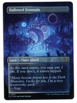 MTG Lorwyn Eclipsed Hallowed Fountain Land Borderless Foil Rare R 0347 - Image 2
