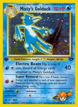 Misty's Golduck - 12/132 - Pokemon Gym Challenge 1st Edition Holo Rare Card NM - Image 1