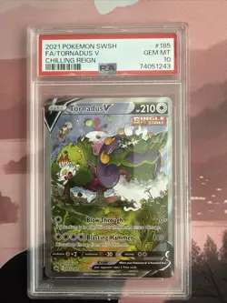 2021 Pokemon SWSH Chilling Reign Tornadus V Alt Alternate Art 185/198 PSA 10 - Image 1