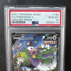 2021 Pokemon SWSH Chilling Reign Tornadus V Alt Alternate Art 185/198 PSA 10 - Image 3