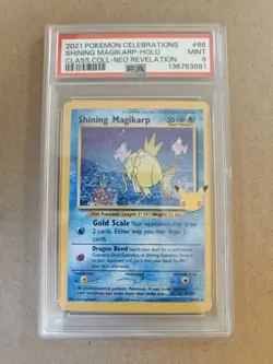 2021 POKEMON CELEBRATIONS CLASSIC COLLECTION #66 SHINING MAGIKARP-HOLO PSA 9 - Image 1