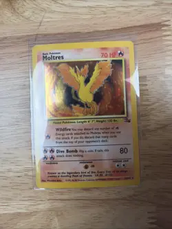 Pokemon Moltres 27/62 WOTC Fossil Unlimited LP Slight OC - Image 1