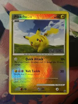 Pikachu 70/100 PLATINUM Burger King Promo Reverse Holo Pokemon TCG - Damaged - Image 1