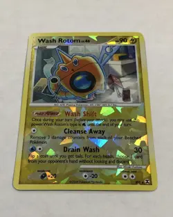 Pokemon WASH ROTOM Card RT5 Reverse Holo Cracked Ice Rare LP Rising Rivals TCG - Image 2
