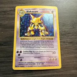 Pokemon TCG Alakazam 1/102 Base Set Shadowless Holo - Image 1