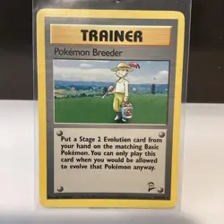 Pokemon Breeder 105/130 Base Set 2 Regular Rare 2002 Trainer Pokemon TCG - Image 1