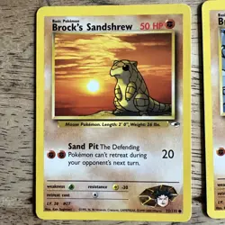 Lot Of 5 Vintage Pokemon TCG Gym Heroes Brock’s: Geodude,Mankey,Onix,Rhyhorn,San - Image 2