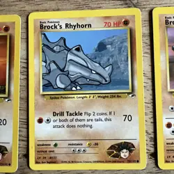 Lot Of 5 Vintage Pokemon TCG Gym Heroes Brock’s: Geodude,Mankey,Onix,Rhyhorn,San - Image 3