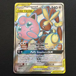 Pokemon TCG Mega Lopunny & Jigglypuff GX 225/236 Cosmic Eclipse Full Art LP - Image 1