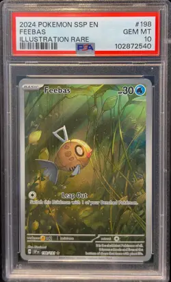 PSA 10 Feebas 198/191 Illustration Rare Surging Sparks SSP Pokemon - Image 1