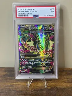 2015 Pokemon XY Full Art M Rayquaza EX #105 Roaring Skies PSA 7 - Image 1