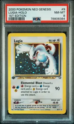 2000 POKEMON NEO GENESIS #9 LUGIA HOLO 1ST EDITION PSA 8 - Image 1