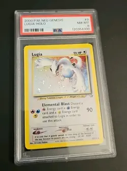 2000 LUGIA HOLO RARE NEO GENESIS POKEMON TCG PSA 8 NEAR MINT-MINT #9/111 - Image 1