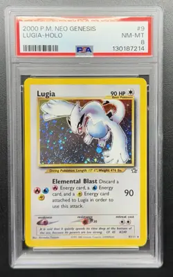 2000 Pokemon Neo Genesis # 9 Lugia Holo PSA 8 - Image 1