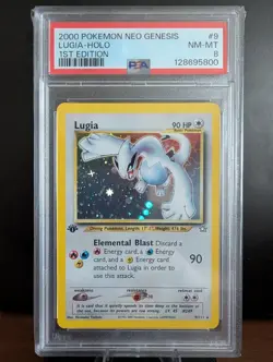2000 Pokemon Neo Genesis Lugia 1st Edition Holo #9 PSA 8 NM-MT - Image 1