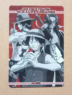 No.300 Ace, Luffy & Shanks One Piece Gummy Card Trading Card Gumi 2005 - Image 1