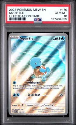 2023 POKEMON MEW EN-151 ILLUSTRATION RARE #170 SQUIRTLE PSA 10 - Image 1