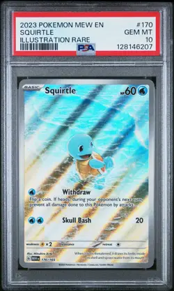 2023 POKEMON MEW EN-151 ILLUSTRATION RARE #170 SQUIRTLE PSA 10 - Image 1