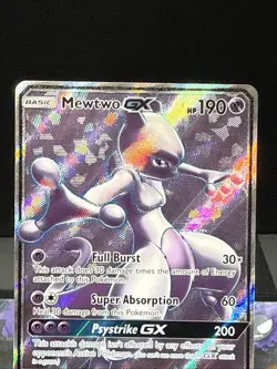 Pokemon Card Mewtwo GX 72/73 Full Art Ultra Rare Shining Legends Near Mint - Image 2