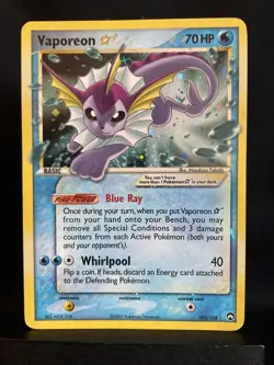 Pokemon TCG Gold Star Vaporeon 102/108 EX Power Keepers MP - Image 1