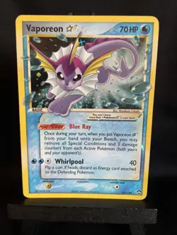 Pokemon TCG Gold Star Vaporeon 102/108 EX Power Keepers MP - Image 3