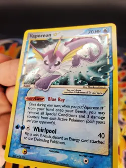 Pokemon TCG Vaporeon Gold Star 102/108 EX Power Keepers MP - Image 3