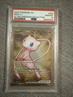 PSA 10 GEM MINT Mew Ex 205/165 Gold METAL 151 UPC PROMO Pokemon Card - Image 1