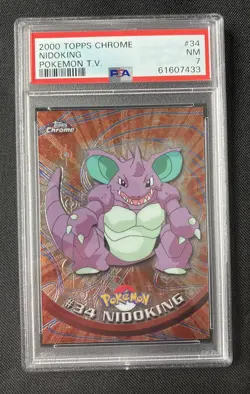 2000 Topps Chrome Pokemon T.V. Nidoking #34 NM PSA 7 - Image 1