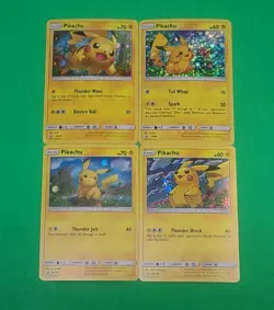 Pokemon Alternate Art Pikachu Holographic Cards Lot Of 4 N Mint Condition Nice! - Image 1