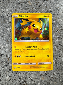 Pokemon TCG Cards Pikachu SM76 Black Star Promo Holo EXC-NM - Image 1