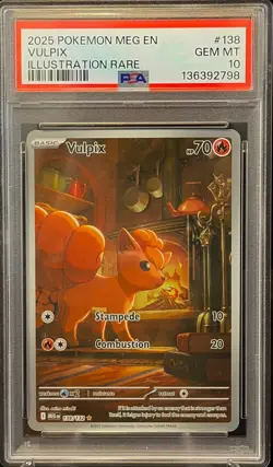 PSA 10 Vulpix 138/132 Illustration Rare ME01 Mega Evolution English Pokemon - Image 1