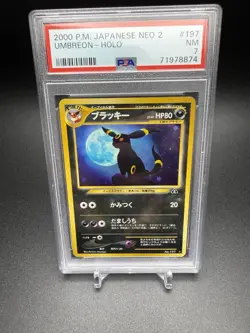 2000 Pokemon Japanese Neo 2 Destiny Umbreon Holo #197 TCG Near Mint PSA 7 - Image 4