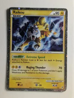 Damaged 2011 Pokemon Call Of Legends Raikou SL9 Shiny Holo Rare - Image 1