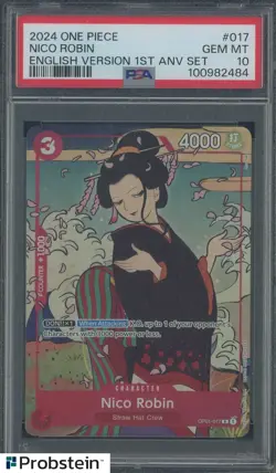 Nico Robin PSA 10 Card One Piece OP01-017 English Version 1st Anniversary Set - Image 1