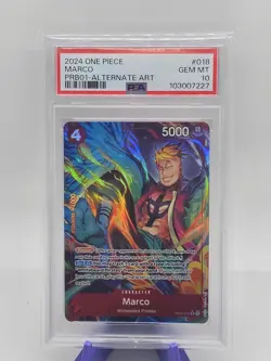 2024 ONE PIECE PRB01-PREMIUM BOOSTER ALTERNATE ART #018 MARCO PSA 10 - Image 1