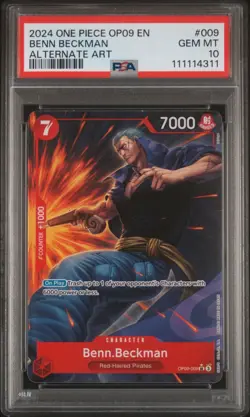 One Piece Benn Beckman Emperors In The New World #009 Alternate Art PSA 10 - Image 1