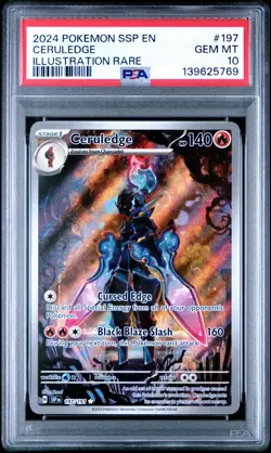 2024 POKEMON SSP EN-SURGING SPARKS ILLUSTRATION RARE #197 CERULEDGE PSA 10 - Image 1