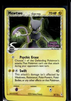 2006 Pokemon EX Holon Phantoms Mewtwo Delta Species Reverse Holo #24/110 - Image 1