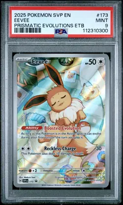 Pokemon Eevee 173 SVP en SV BLACK STAR Promo 2025 Prismatic Evolutions ETB PSA 9 - Image 1