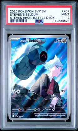 PSA 9 Steven'S Beldum IR #207 2025 Pokemon Svp En-Sv Black Star Promo 142534521 - Image 1
