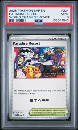 2025 POKEMON SVP EN-SV BLACK STAR PROMO #224 PARADISE RESORT PSA 9 - Image 1