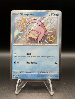 Pokemon TCG Slowpoke 116/091 Baby Shiny Holo Rare Paldean Fates NM - Image 1